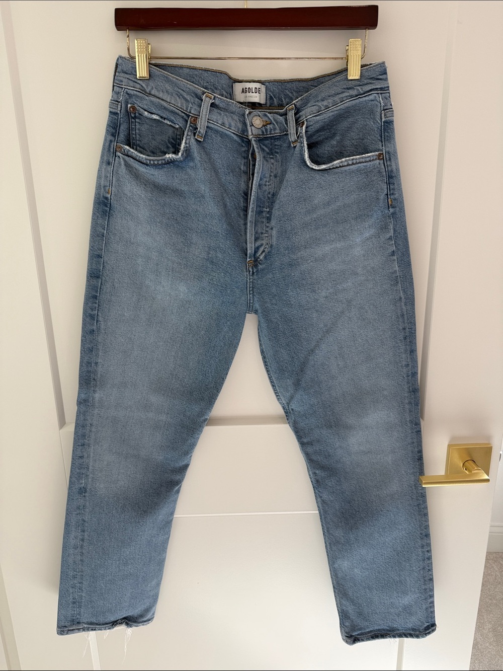 Agolde Light Wash Relaxed Straight Jeans